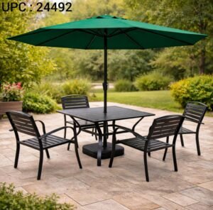 طقم طاولة حدائق مع مظلة